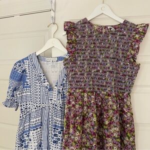 TWO English Factory Dresses / Sz S